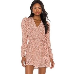Free People Kinsley Floral Wrap Dress Grapefruit Fizz Combo Size 10